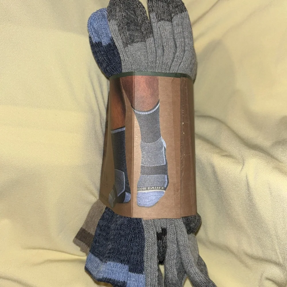 Eddie Bauer Mens Trail Socks 6 Pairs Size 6-12
